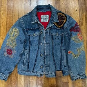 Women’s vintage Gianfranco Ferre denim embroidered trucker jacket